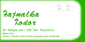 hajnalka kodor business card